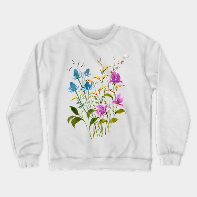 Thistles and Blooms Crewneck Sweatshirt by sushhegde